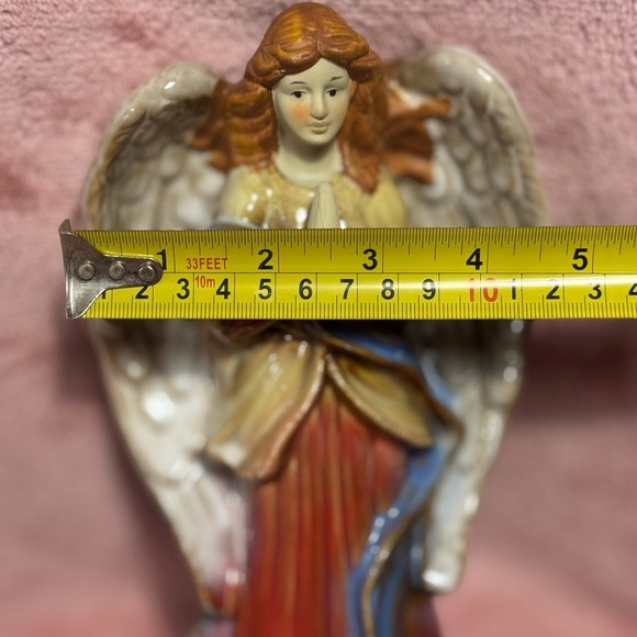 Ceramic Angel Figurine in Red and Blue - Picture 5 of 5